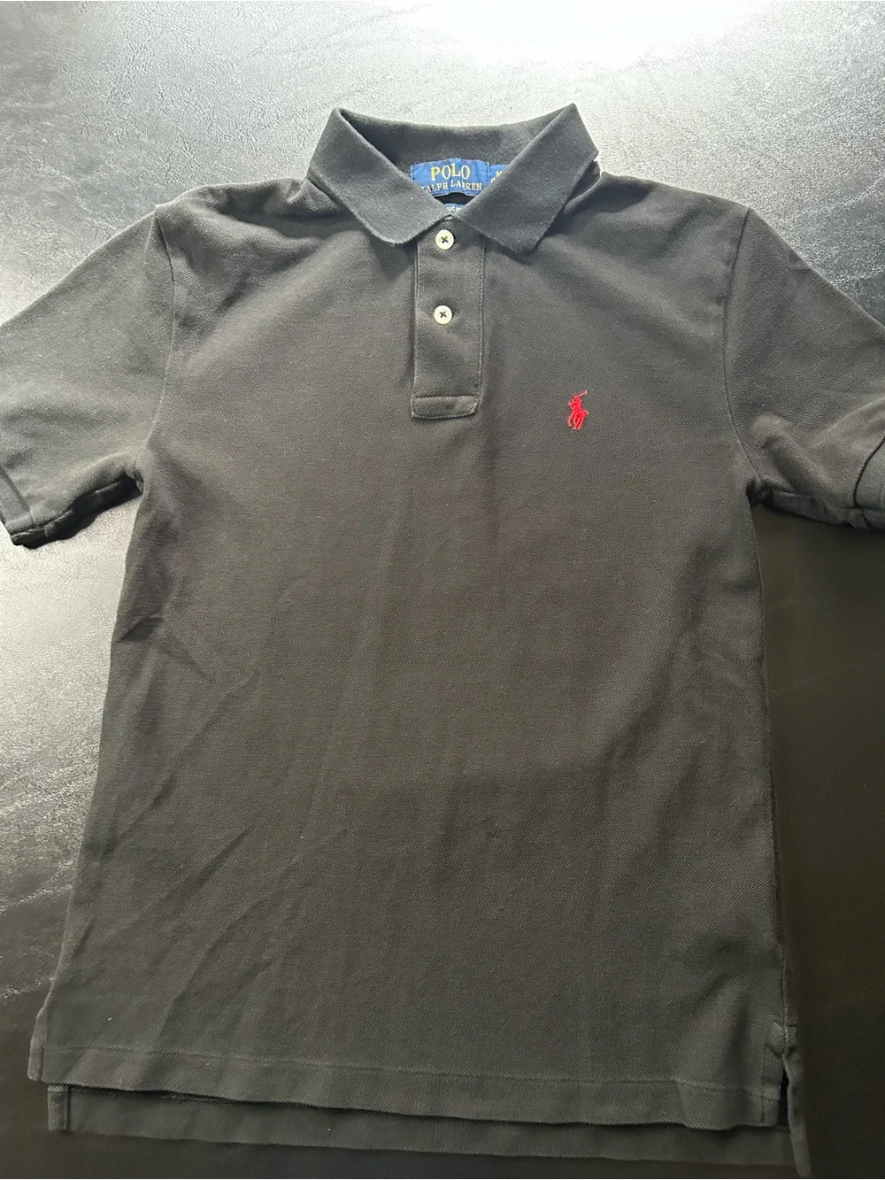 Ralph Lauren Black Polo Shirt with Red Pony Logo